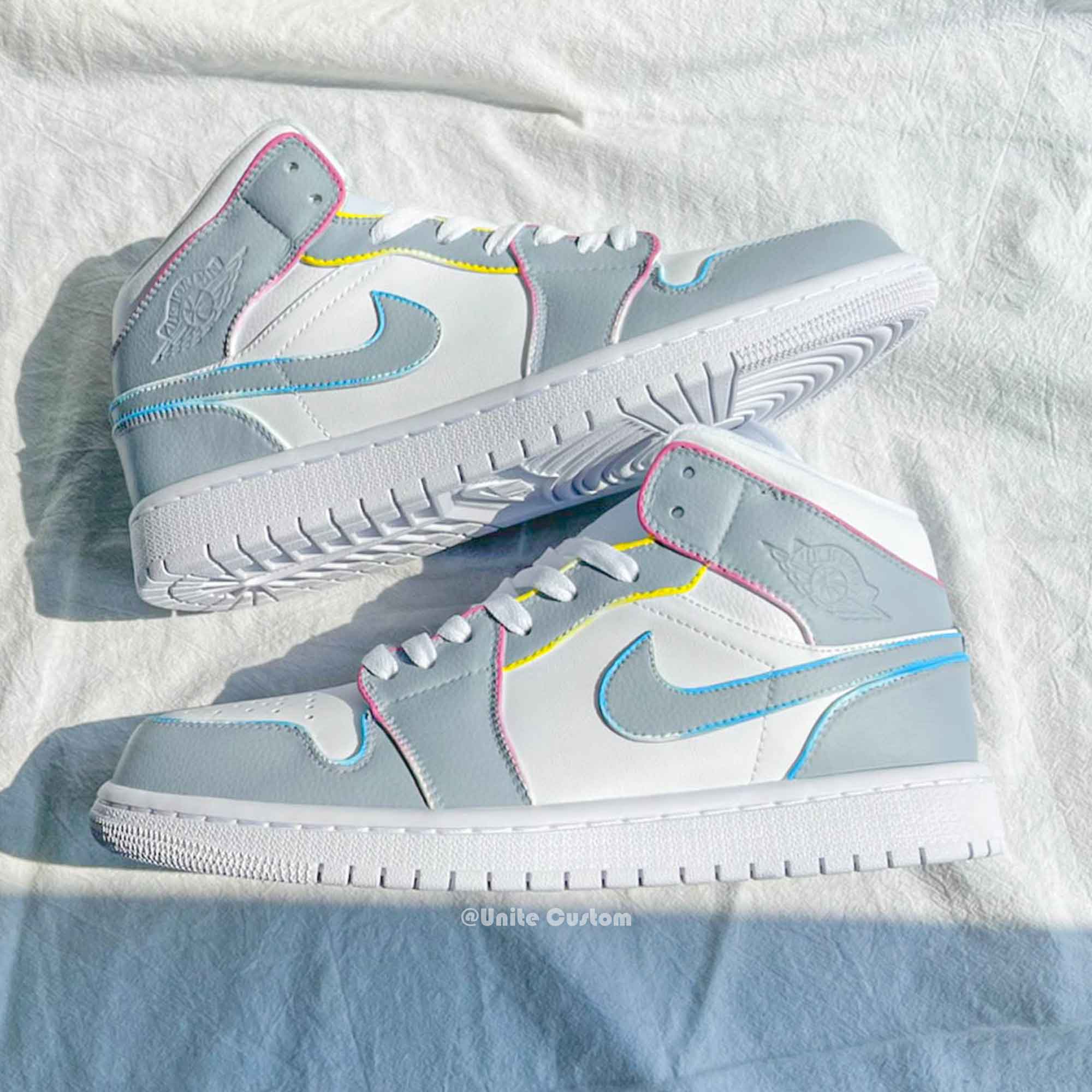Grey Blue Custom Air Jordan 1-shecustomize