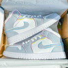 Grey Blue Custom Air Jordan 1-shecustomize