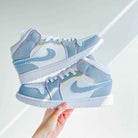 Grey Blue Custom Air Jordan 1-shecustomize