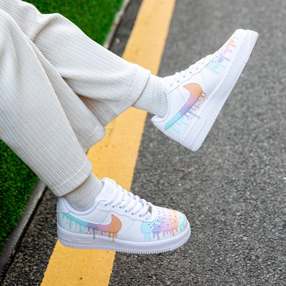 Macaron Ice Cream Air Force 1s Custom Shoes Sneakers-shecustomize