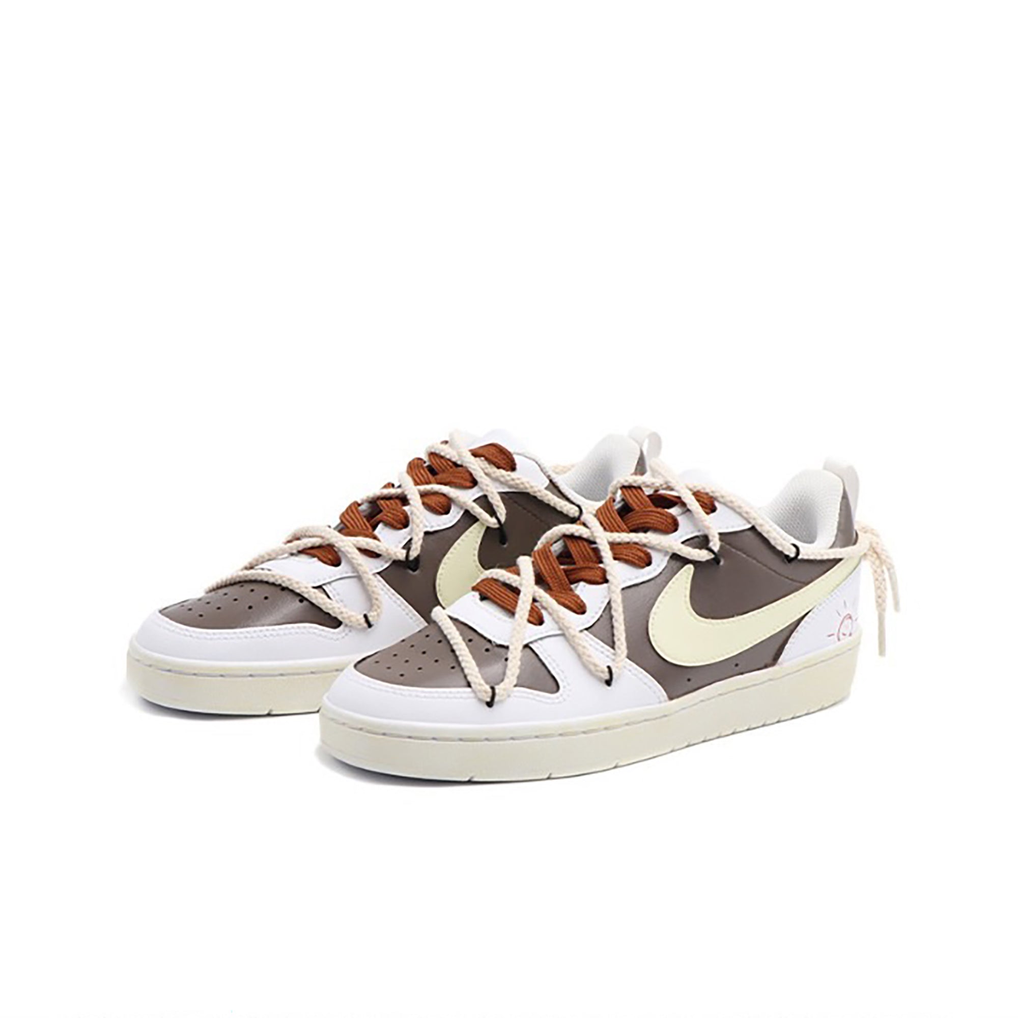 Mocha Custom Nike Court Borough Low 2-shecustomize