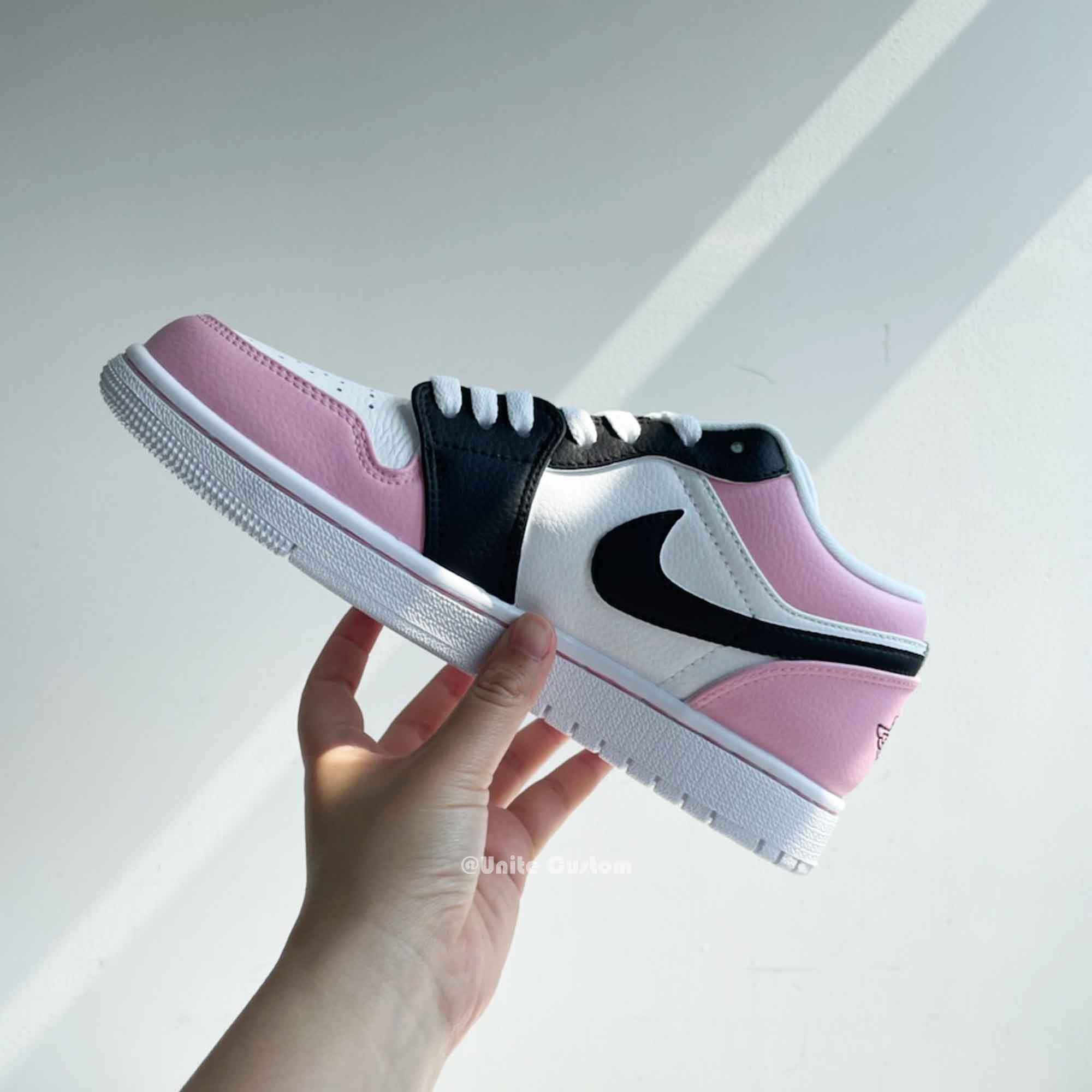 Pink Black Custom Air Jordan 1-shecustomize