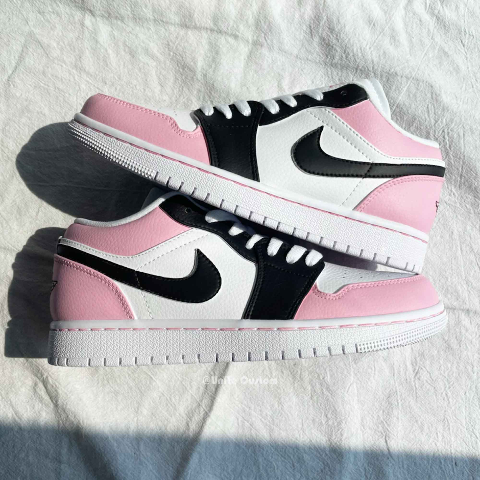 Pink Black Custom Air Jordan 1-shecustomize