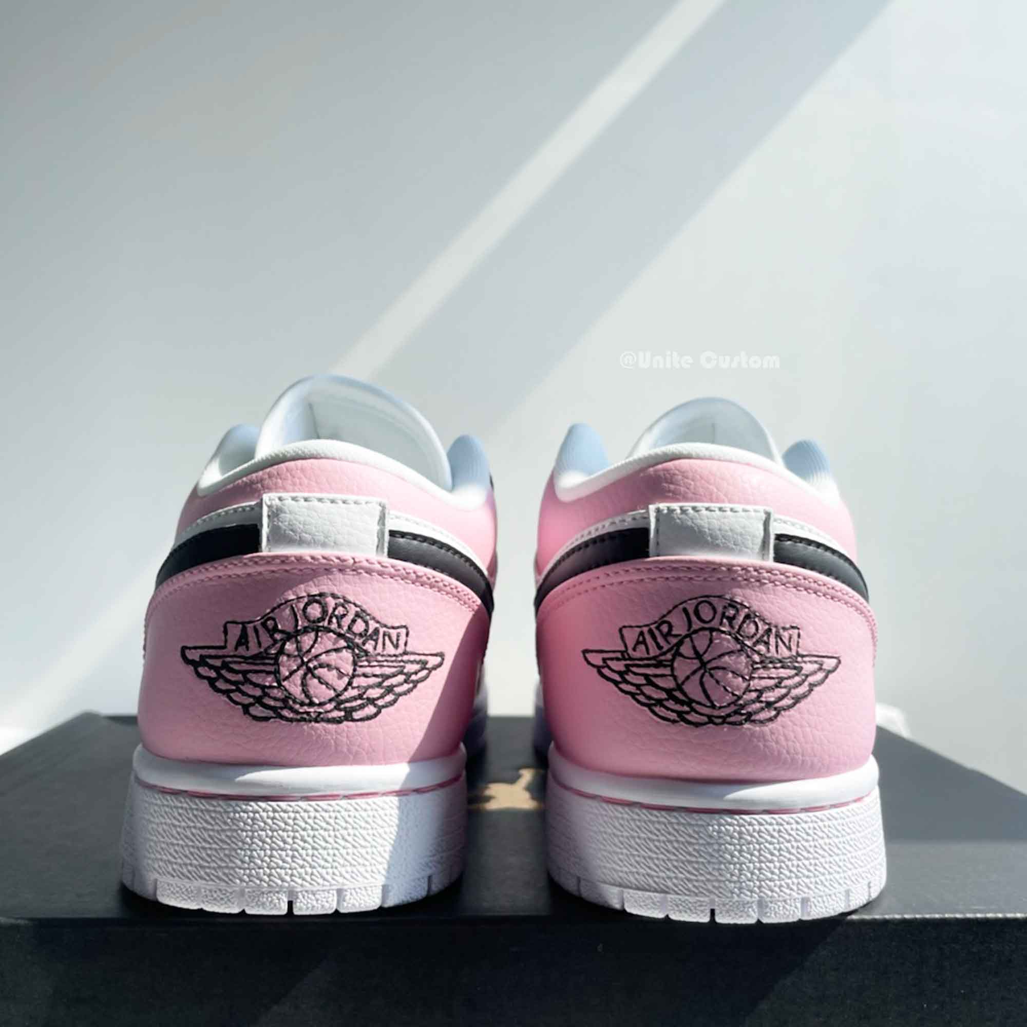 Pink Black Custom Air Jordan 1-shecustomize