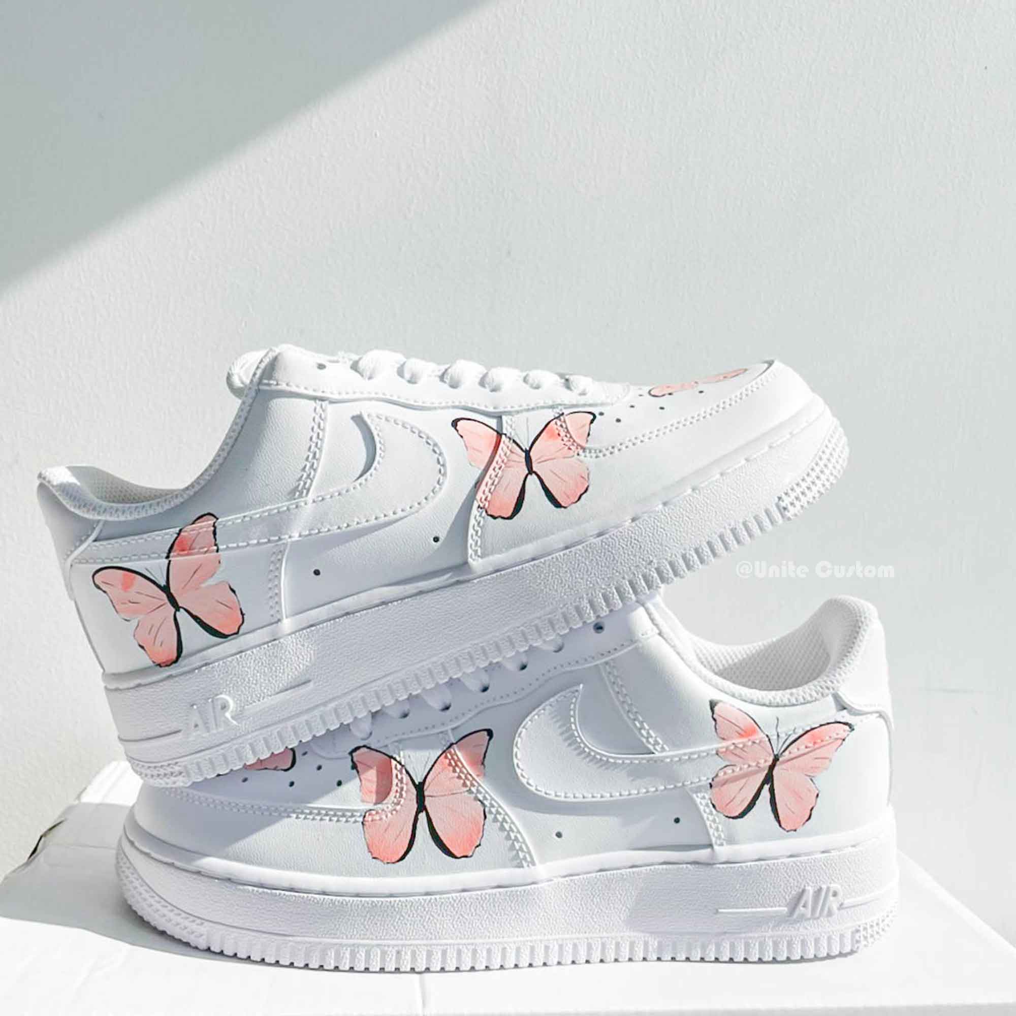 Pink Butterfly Custom Air Force 1-shecustomize