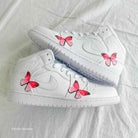 Pink Butterfly Custom Air Jordan 1-shecustomize
