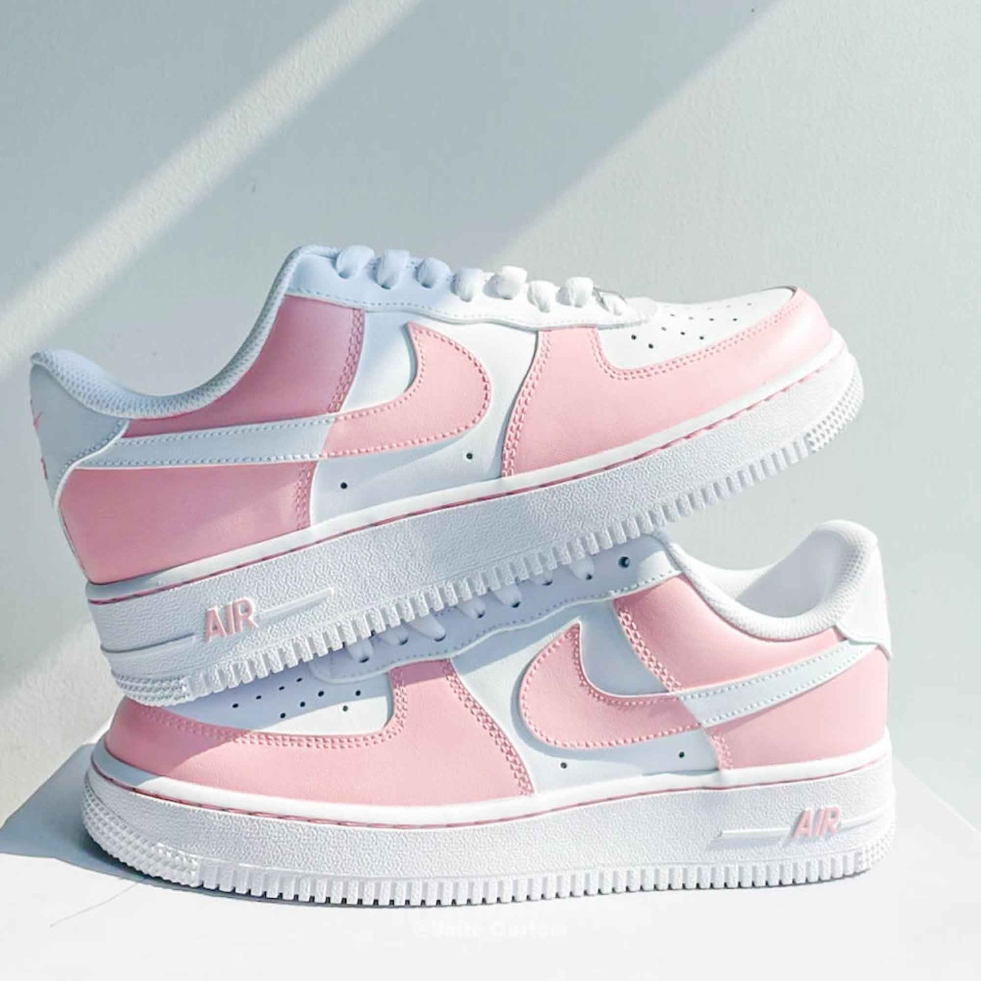 Pink White Custom Air Force 1-shecustomize