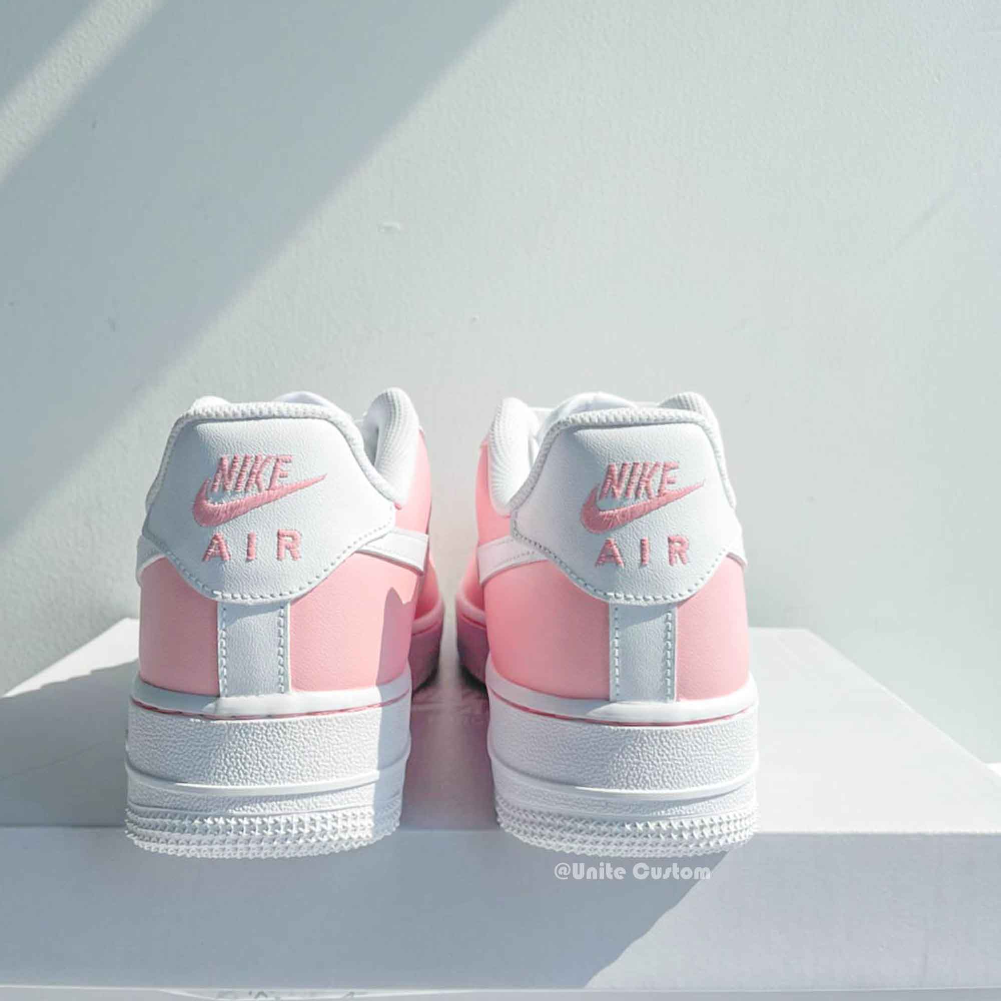 Pink White Custom Air Force 1-shecustomize