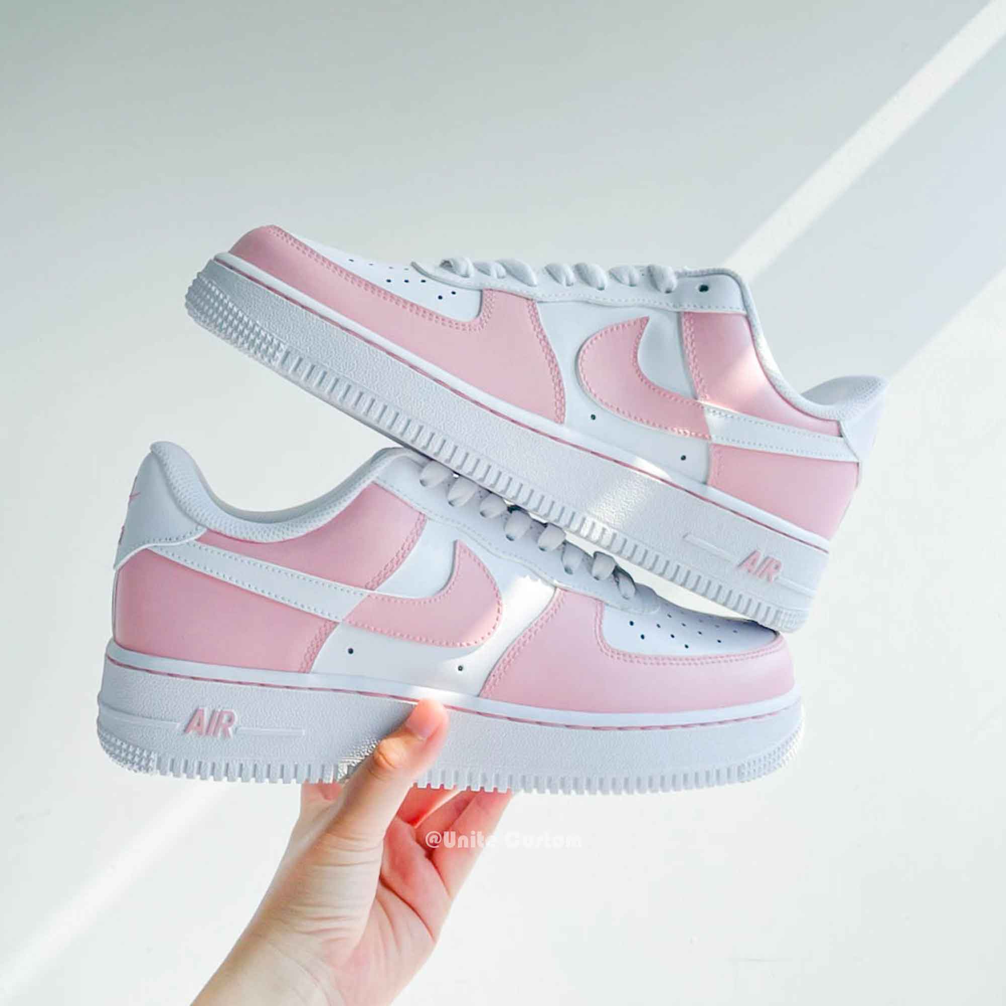 Pink White Custom Air Force 1-shecustomize