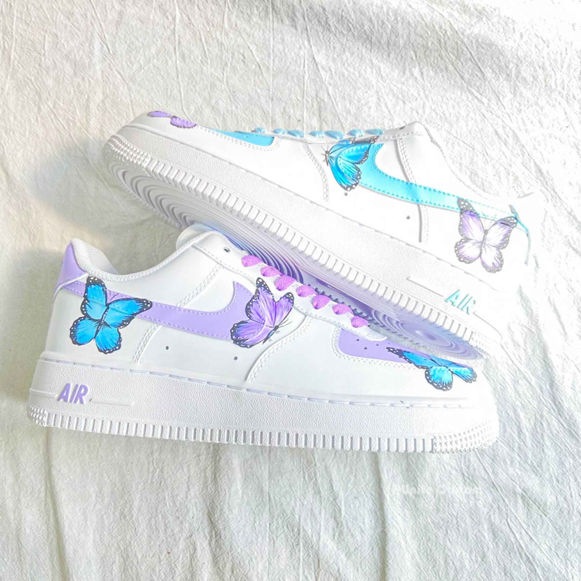 Purple Blue Butterfly Custom Air Force 1-shecustomize