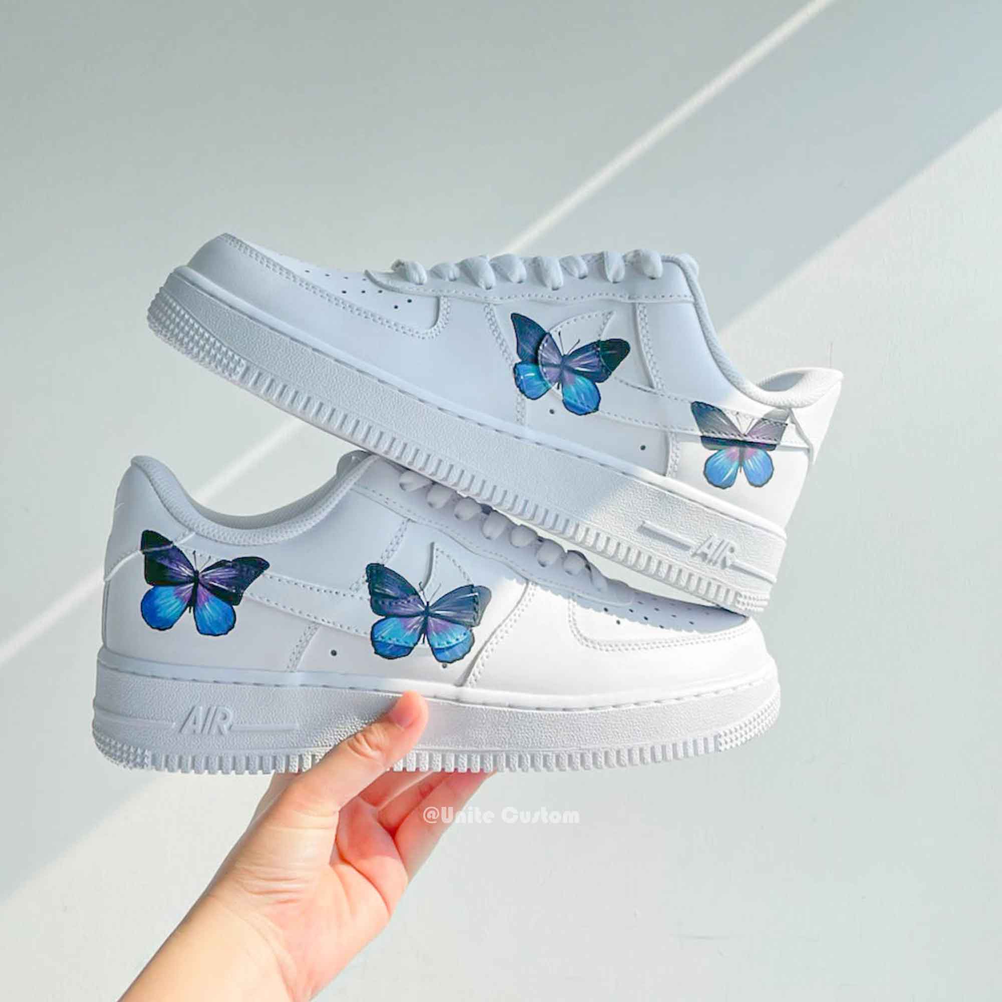 Purple Blue Butterfly Custom Air Force 1-shecustomize