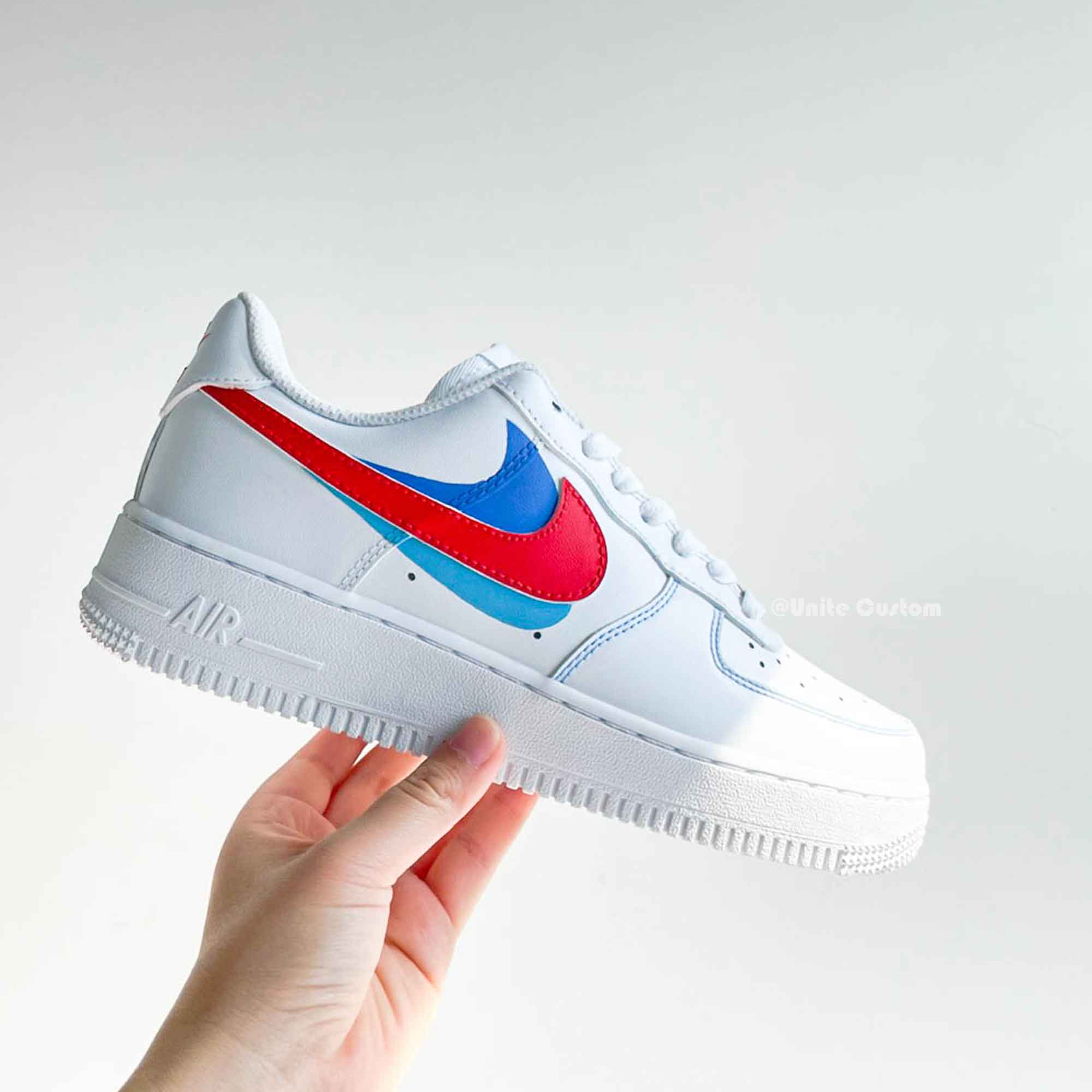 Red Blue Custom Air Force 1-shecustomize