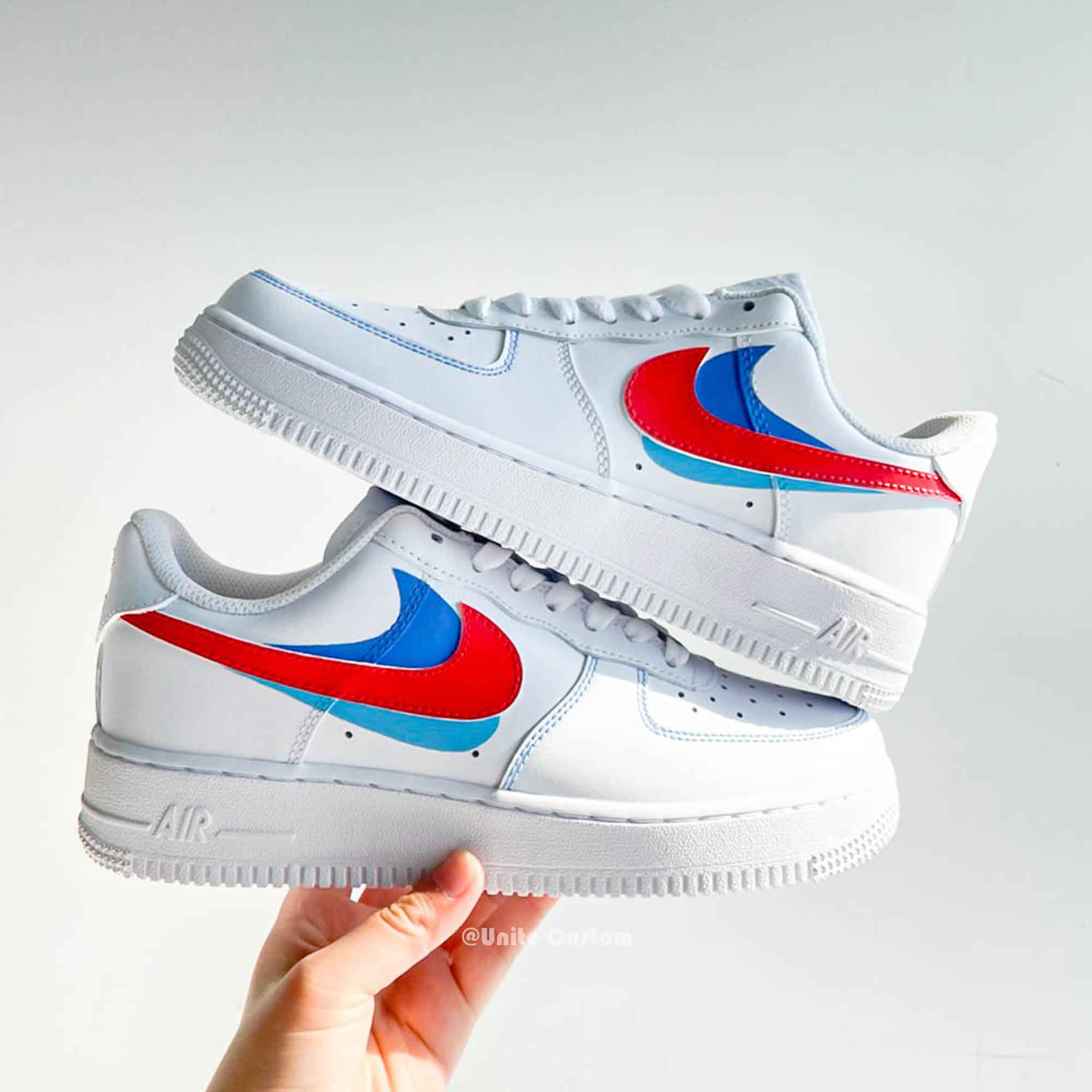 Red Blue Custom Air Force 1-shecustomize
