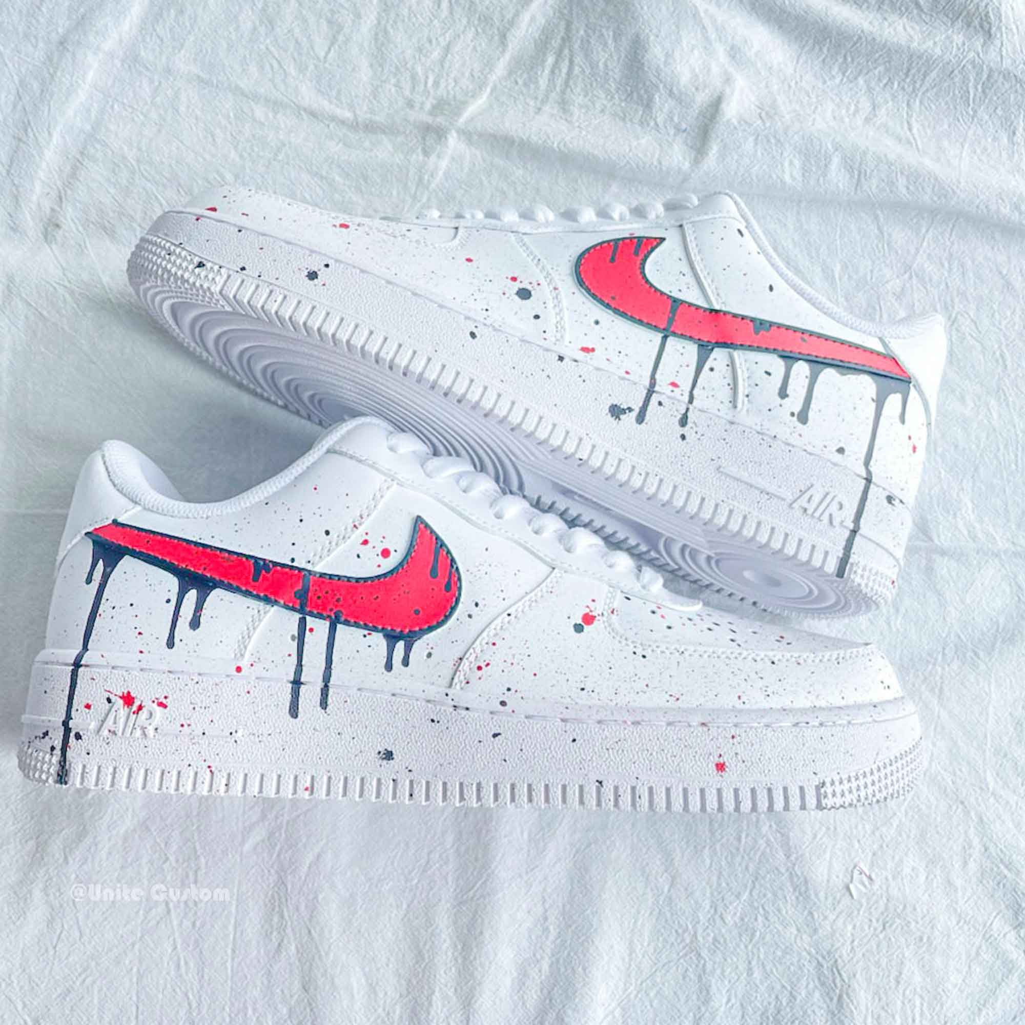 Red Drip Custom Air Force 1-shecustomize