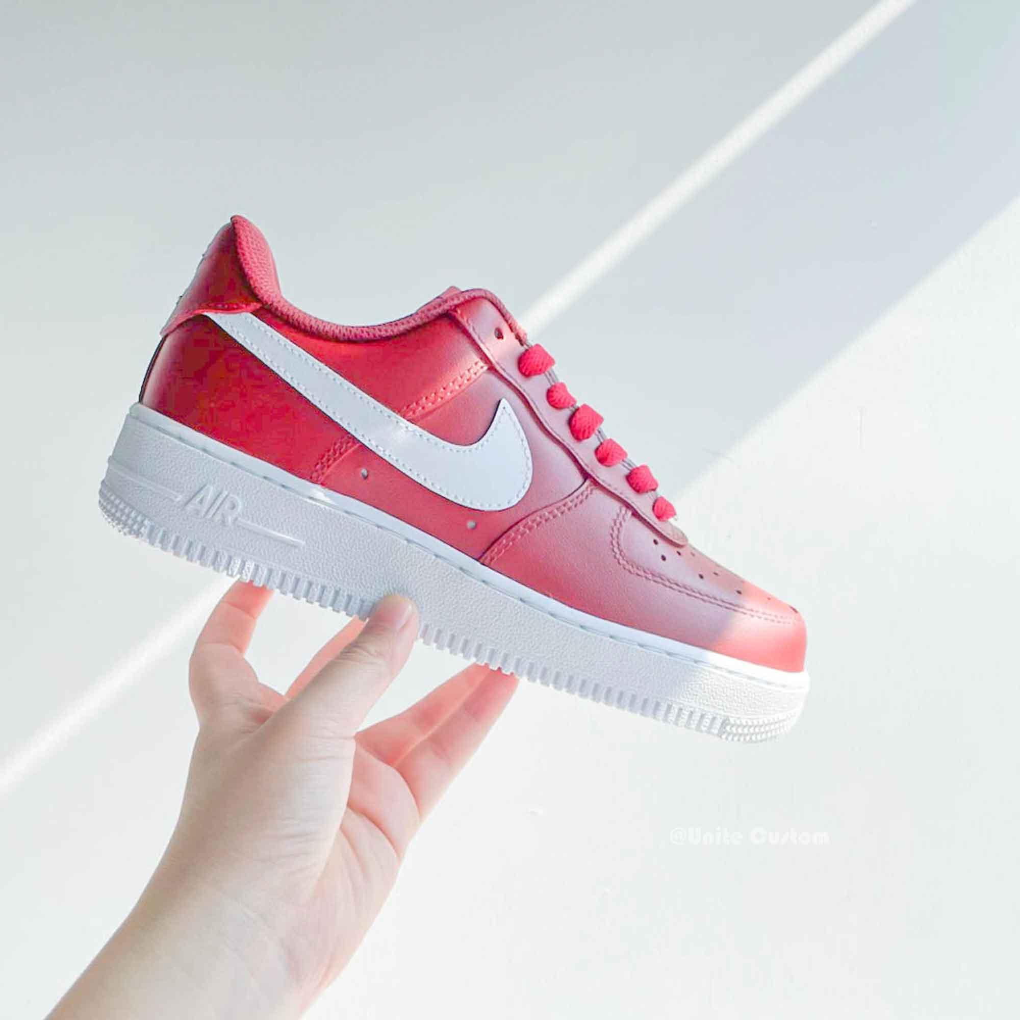 Red White Custom Air Force 1-shecustomize