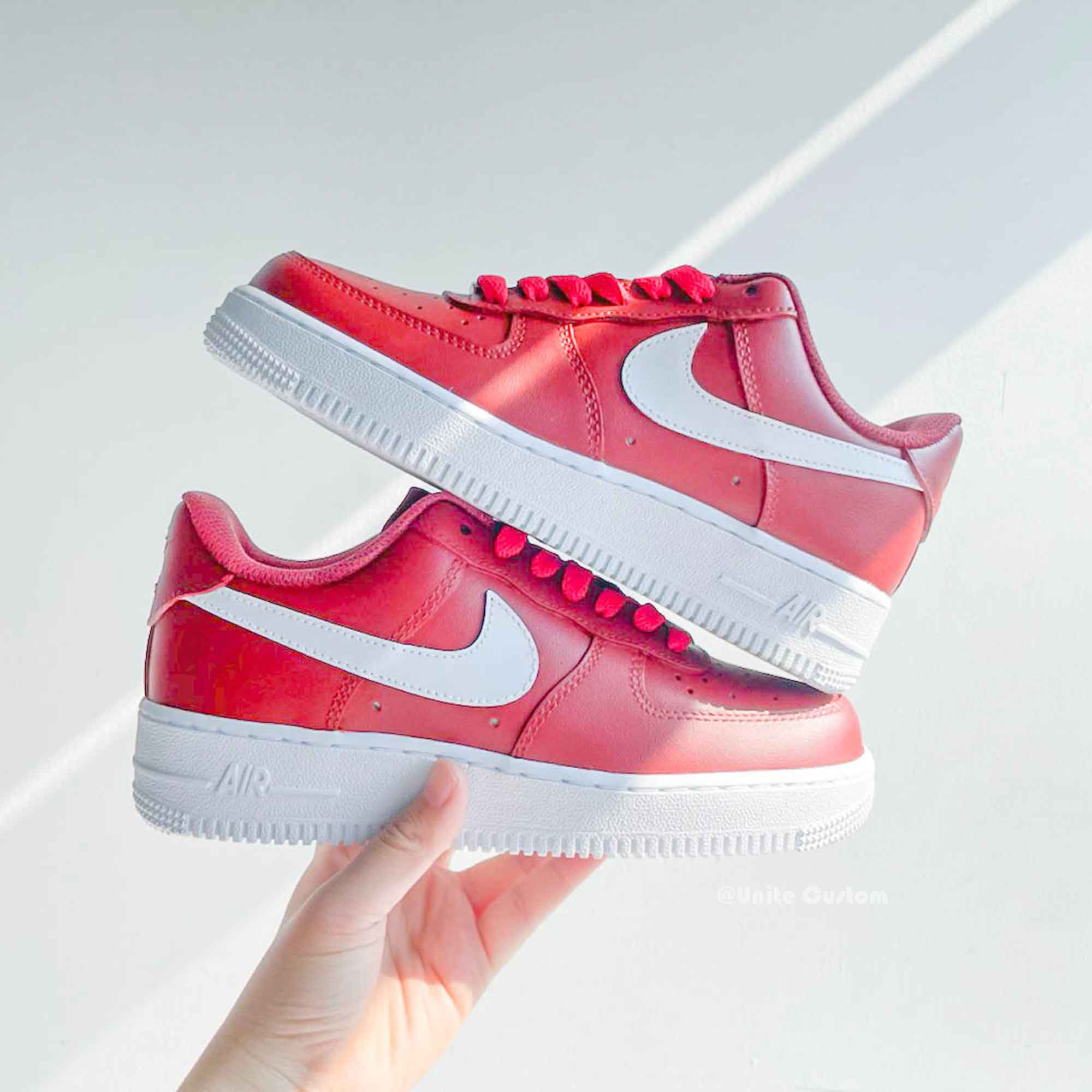 Red White Custom Air Force 1-shecustomize