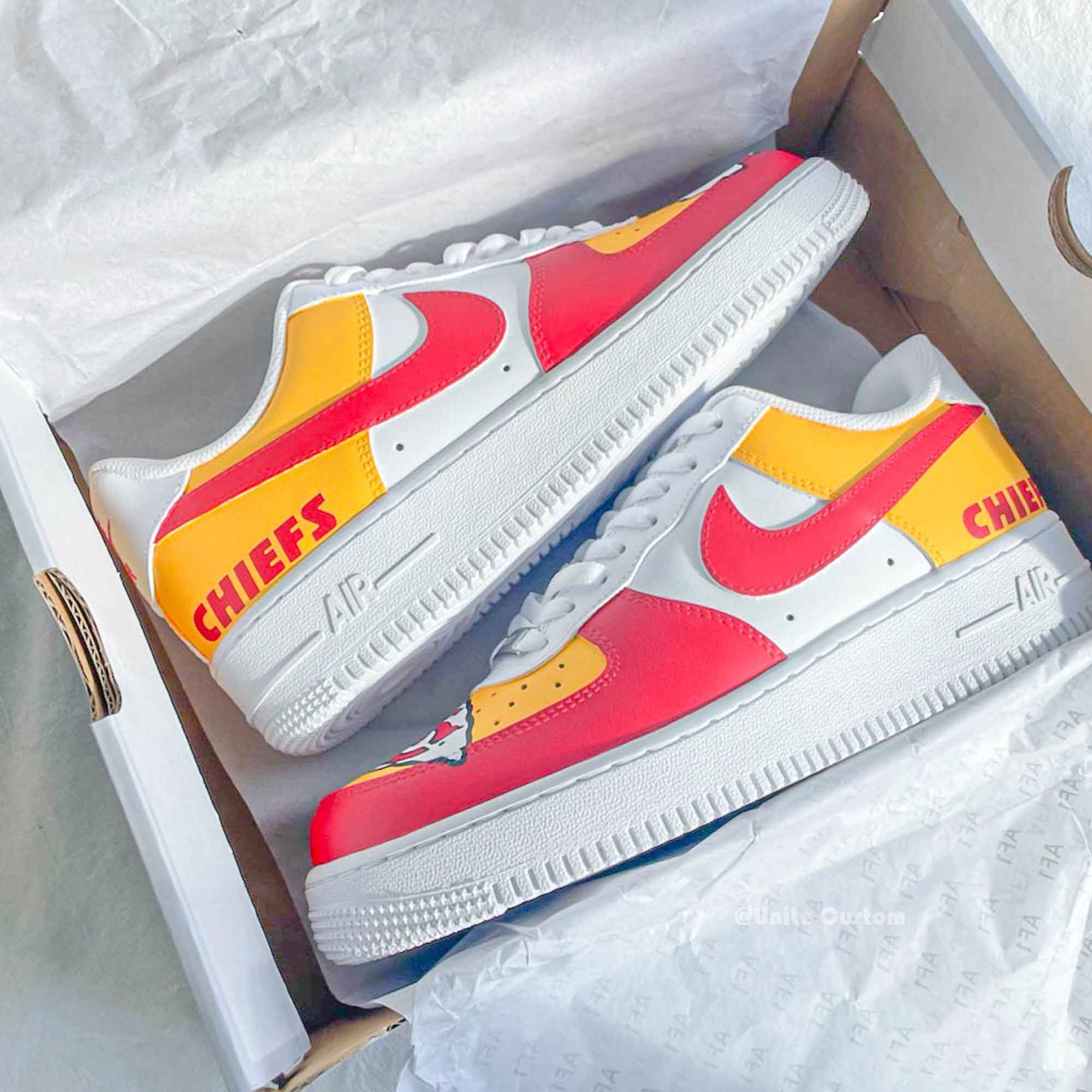 Red Yellow KC Custom Air Force 1-shecustomize