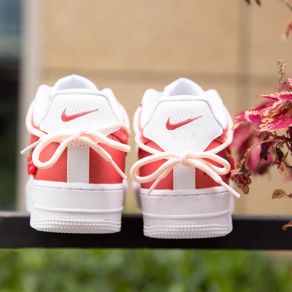 Strawberry Air Force 1s Custom Shoes Sneakers🍓-shecustomize