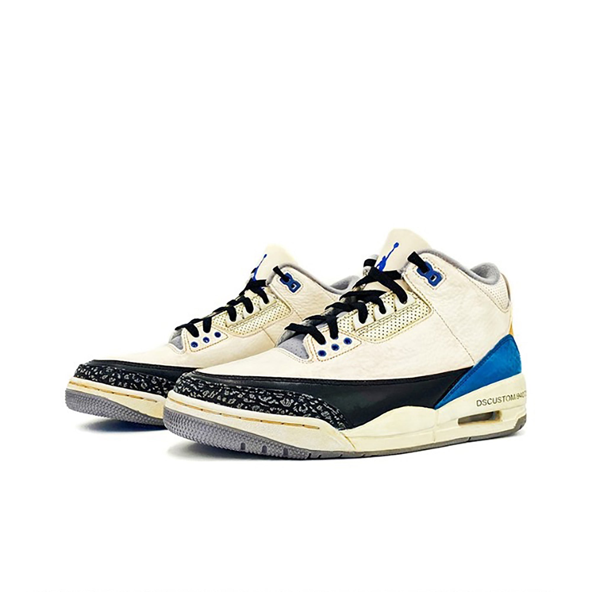 Travis Scott Blue White Black Custom Air Jordan 3-shecustomize