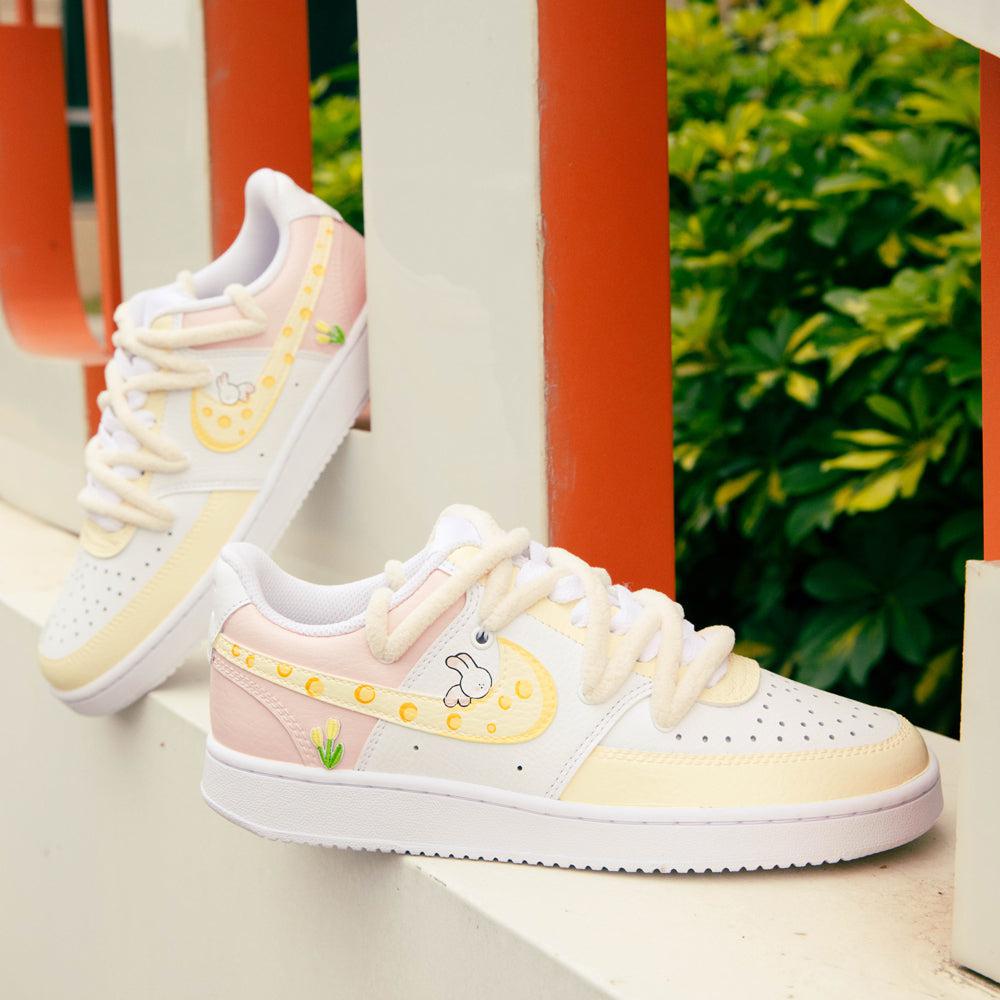 Yellow Pink Rabbit Nike Count Custom Shoes Sneakers-shecustomize