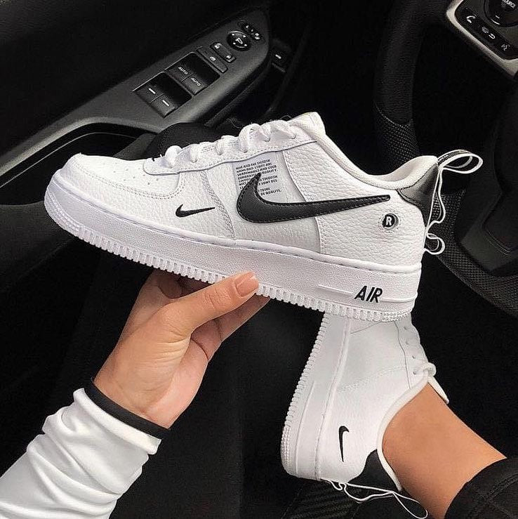 Black White Handmade Custom Air Force 1-shecustomize
