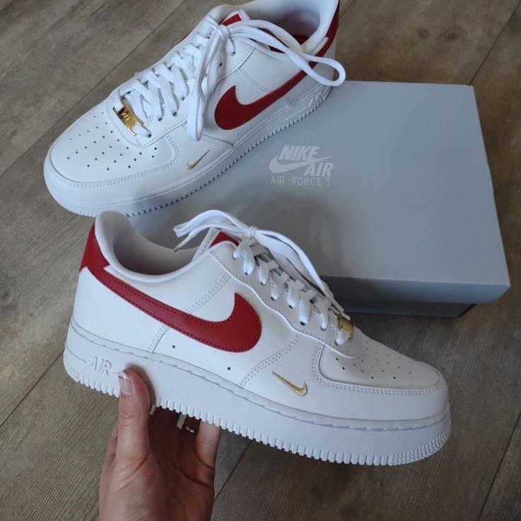 Red Gold Swoosh Custom Air Force 1s-shecustomize
