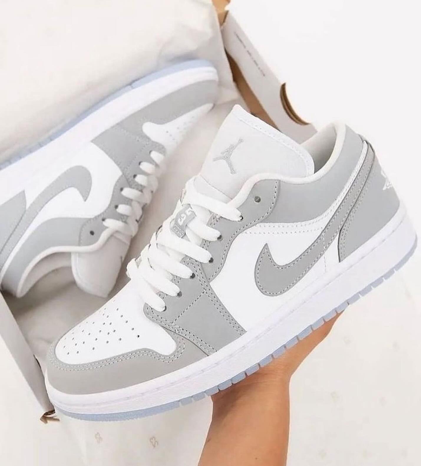 Gray White Custom Air Jordan 1 Low-shecustomize