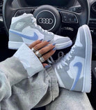 Blue Gray Custom Air Jordan 1s-shecustomize