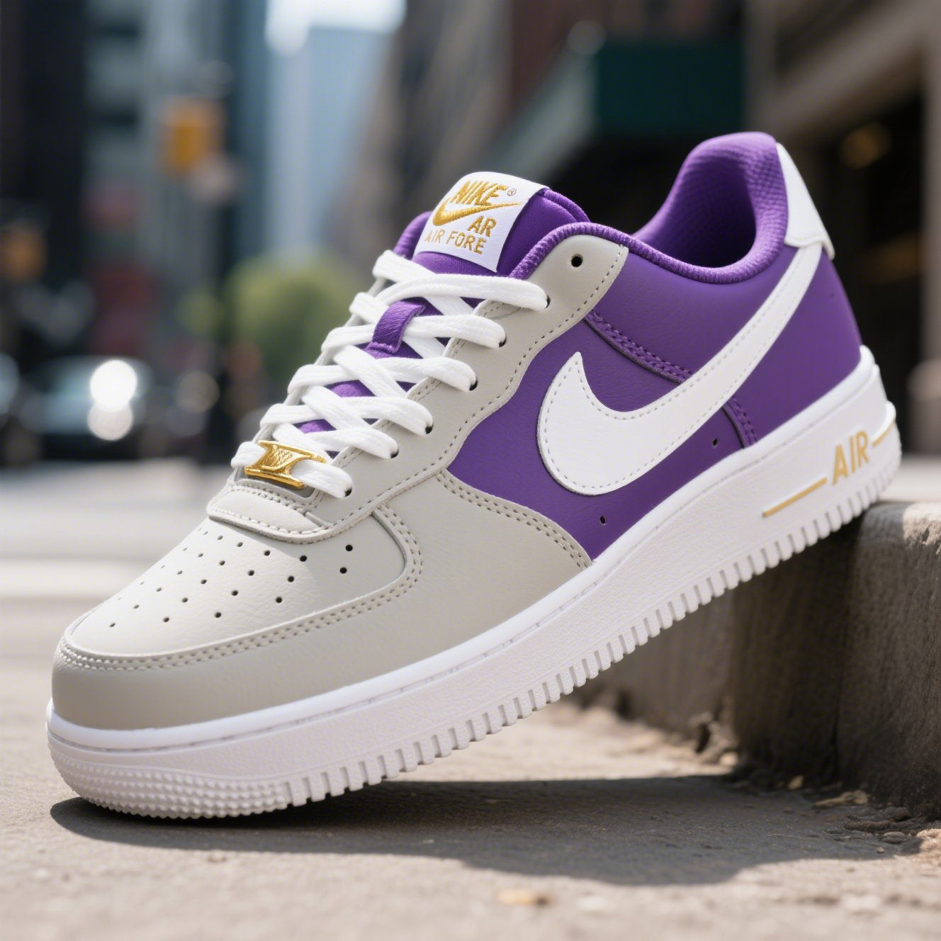Gray Blue White Custom Air Force 1-shecustomize