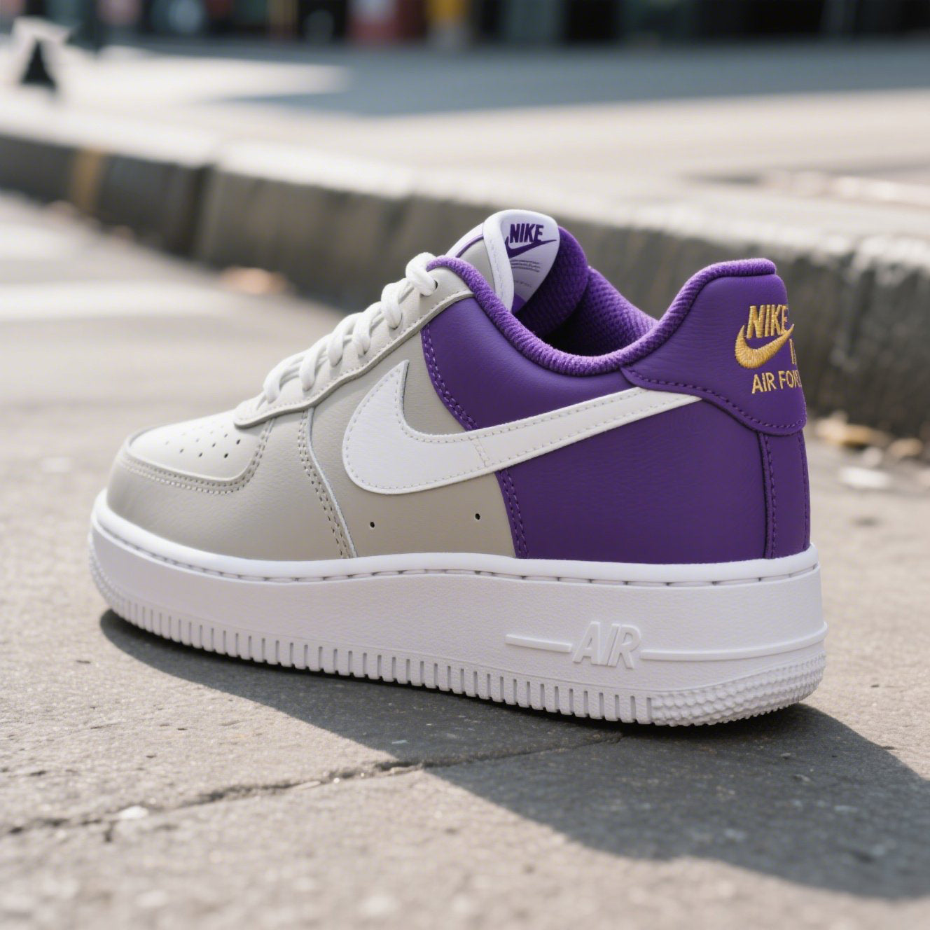 Gray Blue White Custom Air Force 1-shecustomize