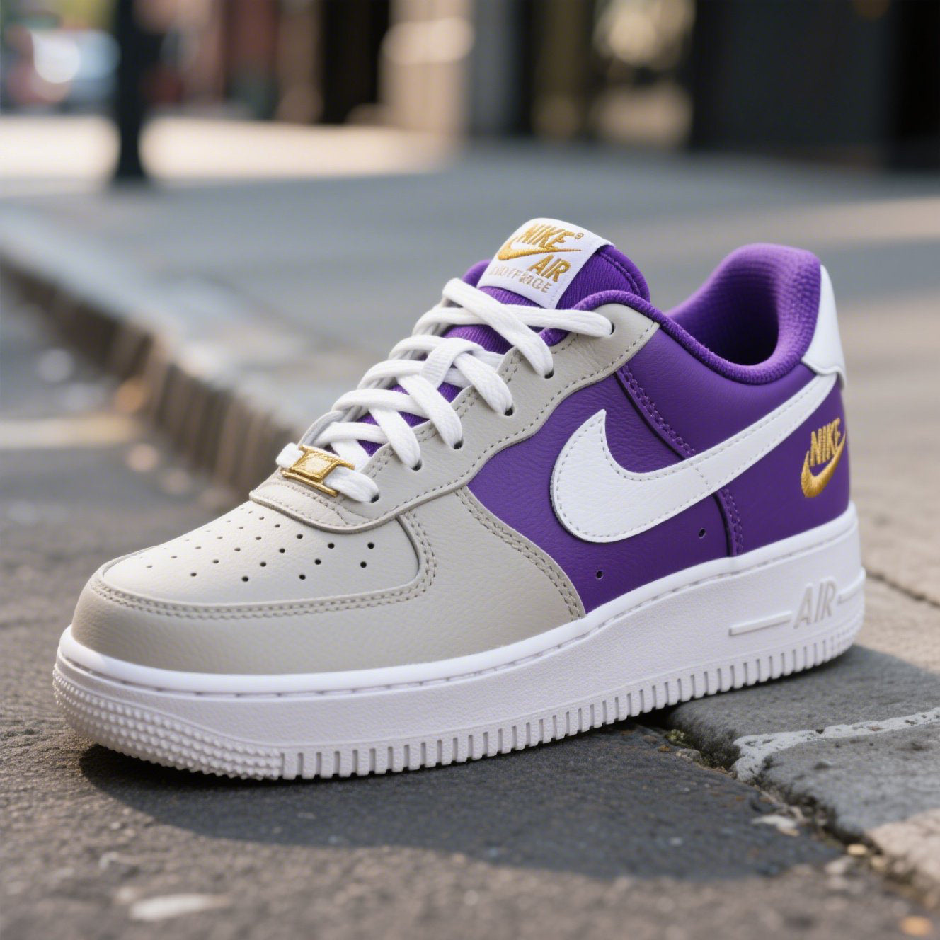 Gray Blue White Custom Air Force 1-shecustomize