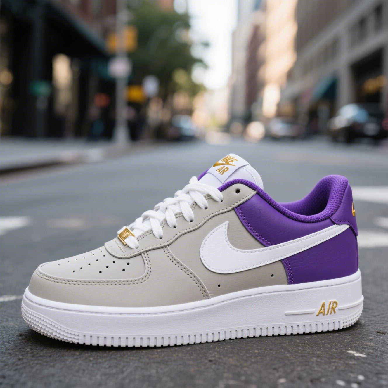 Gray Blue White Custom Air Force 1-shecustomize