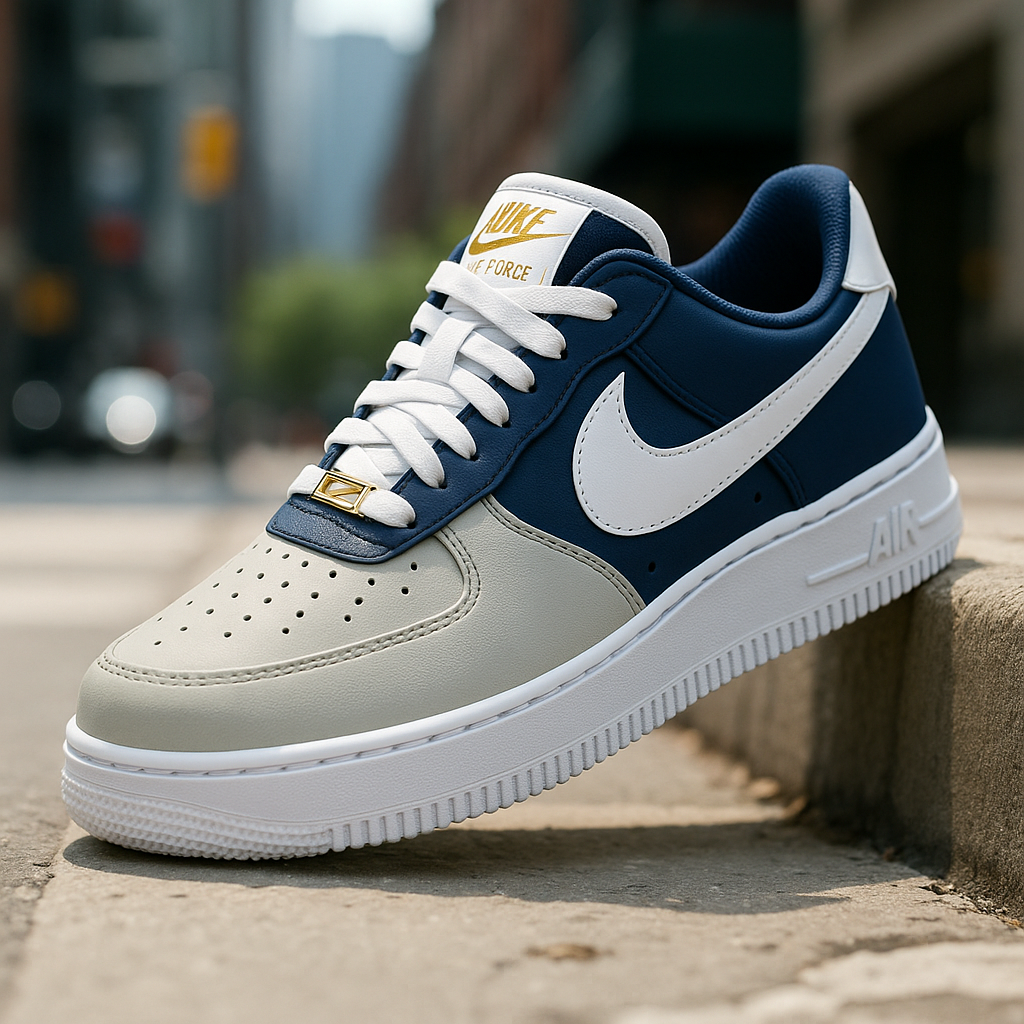 Gray Blue White Custom Air Force 1-shecustomize