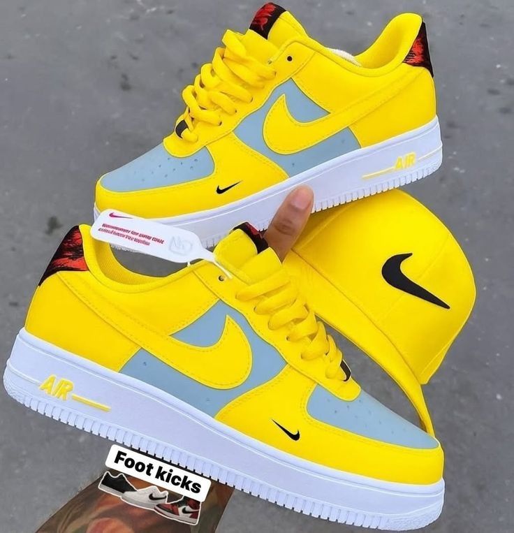 Hand Painted Custom Yellow Air Force 1 Sneakers-shecustomize