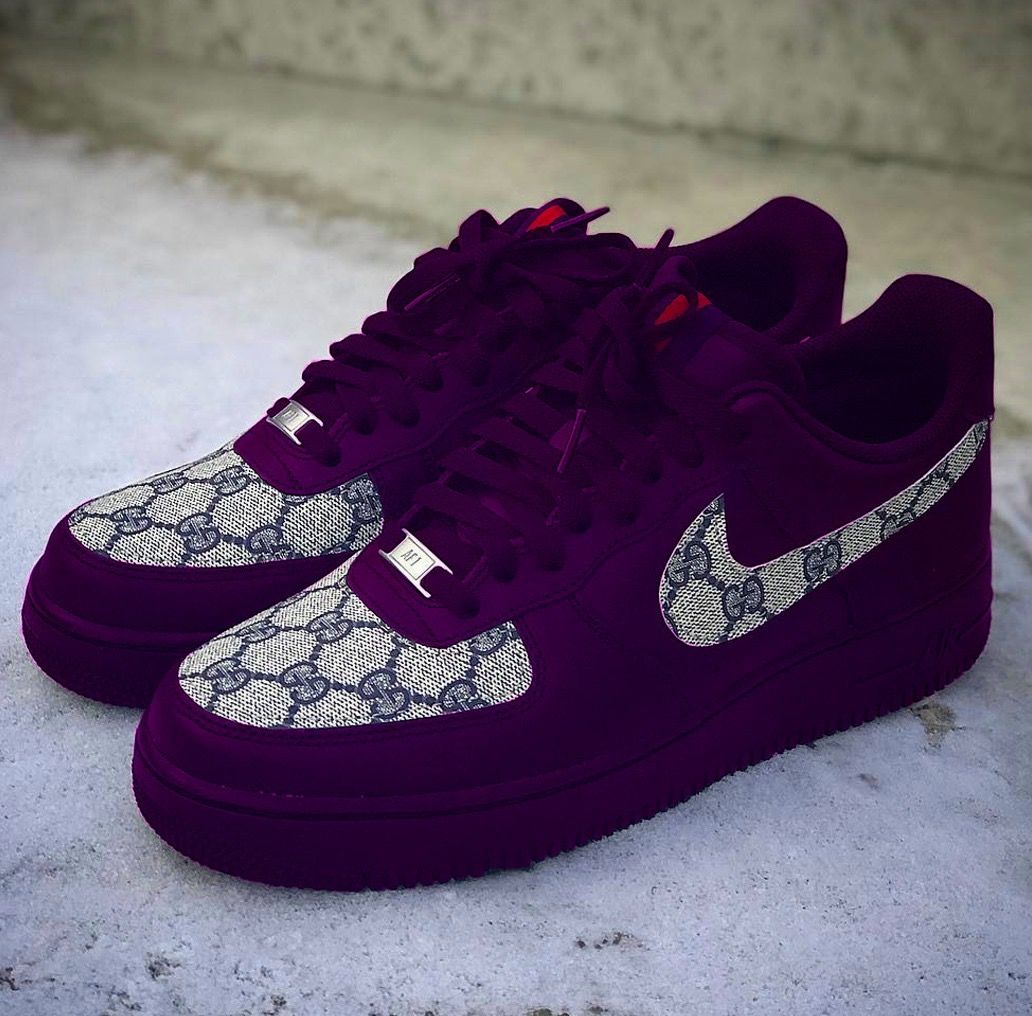 Hand Painted Purple Custom Air Force 1 Sneakers-shecustomize