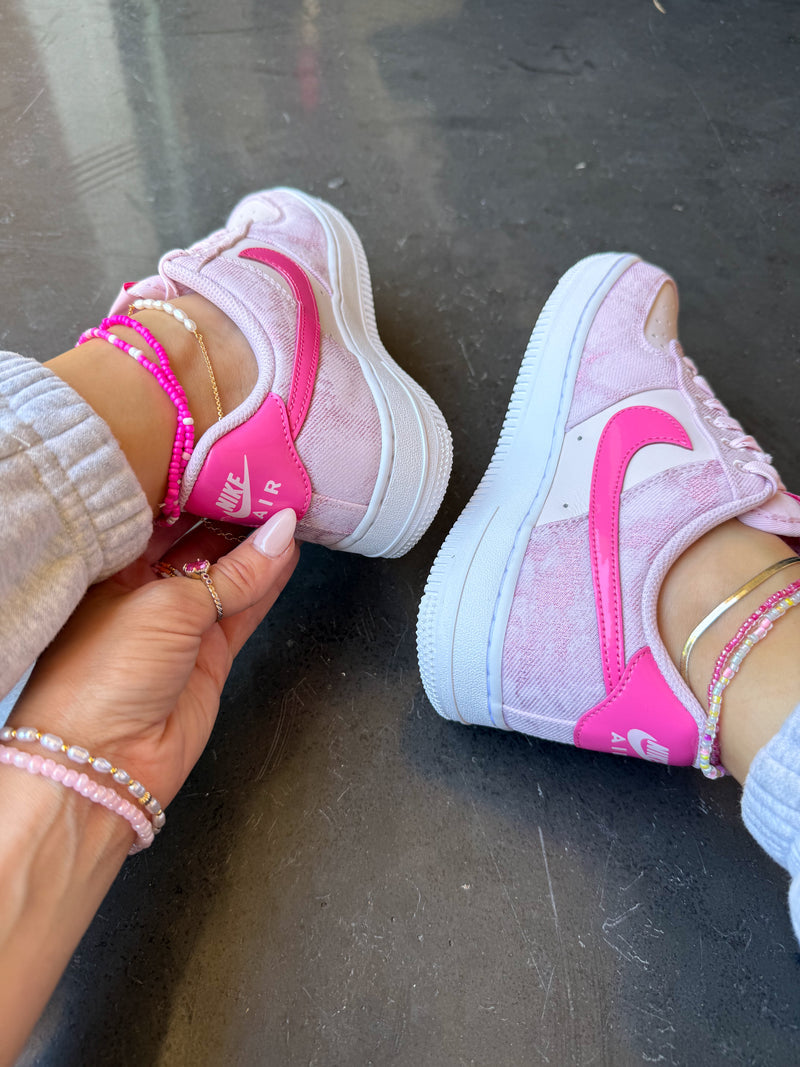 Hand Painted Pink Custom Air Force 1 Sneakers-shecustomize