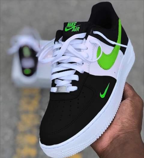 Hand Painted Neon Green Custom Air Force 1 Sneakers-shecustomize