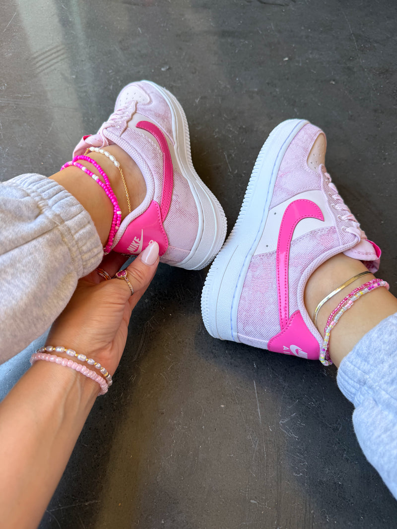 Hand Painted Pink Custom Air Force 1 Sneakers-shecustomize