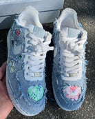 Hand Painted Distressed Denim Custom Air Force 1 Sneakers-shecustomize