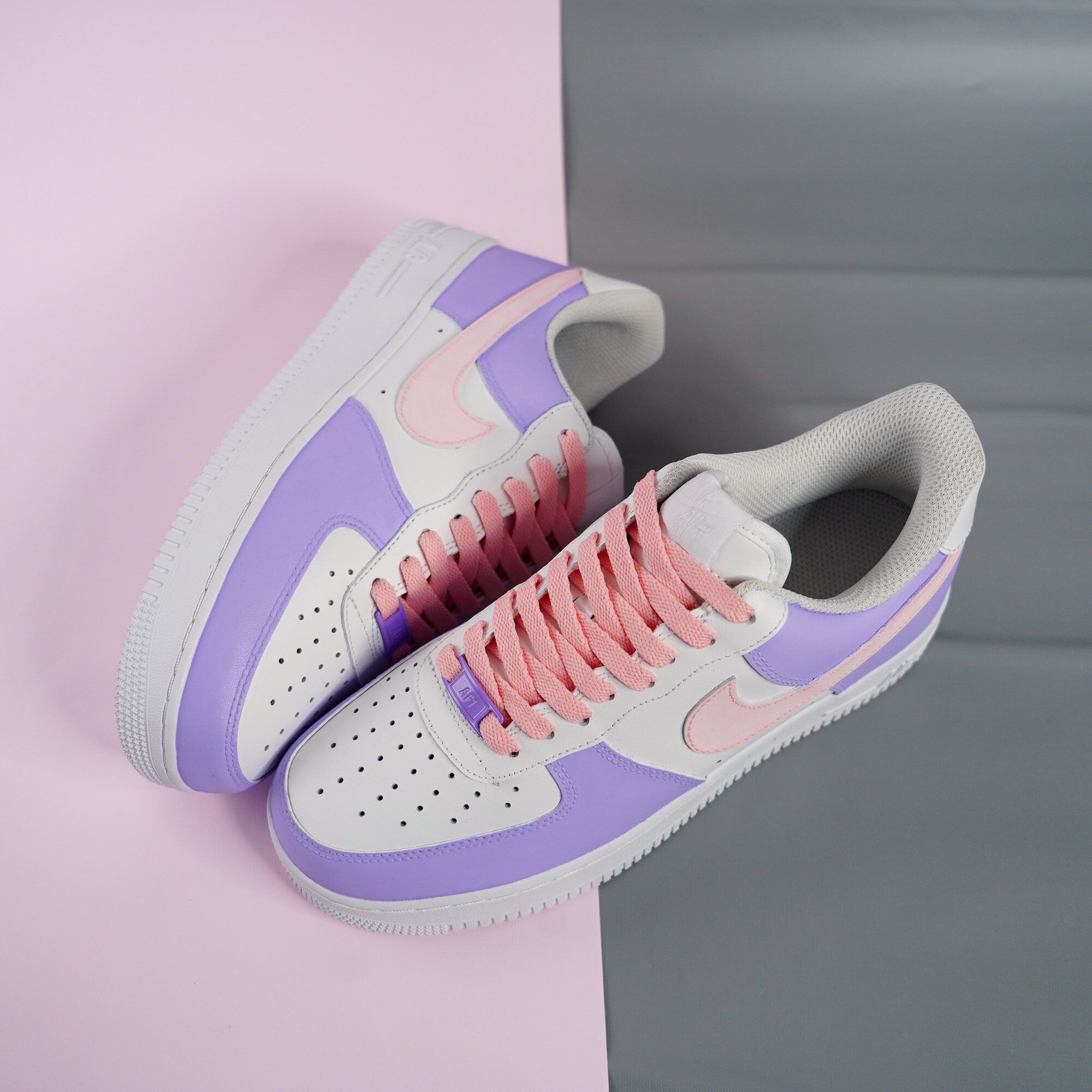Purple Pink Air Force 1s Custom Shoes Sneakers-shecustomize