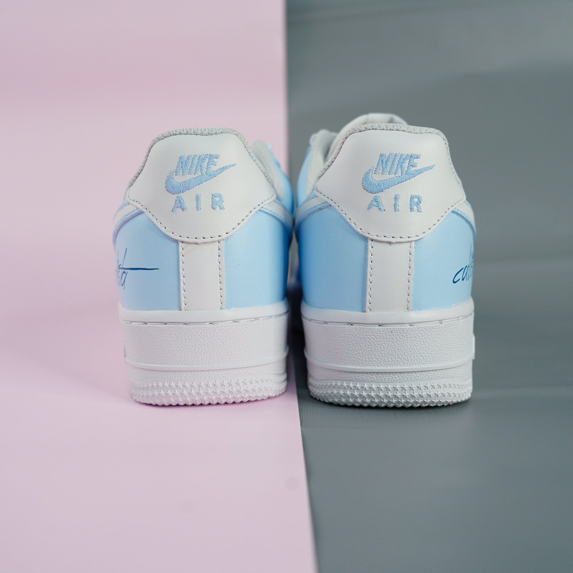 Baby Blue Air Force 1s Custom Shoes Sneakers-shecustomize