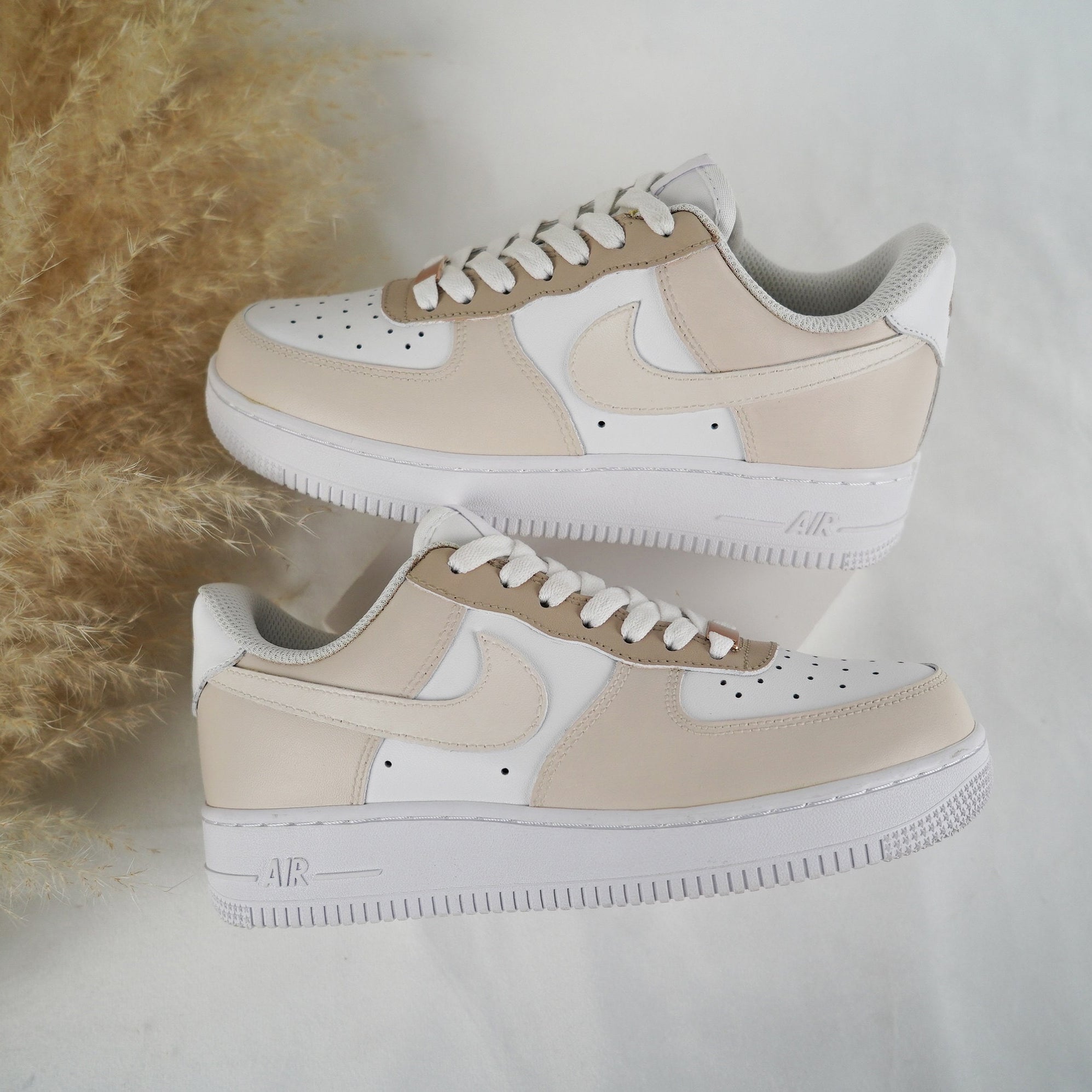 Beige Air Force 1s Custom Shoes Sneakers-shecustomize