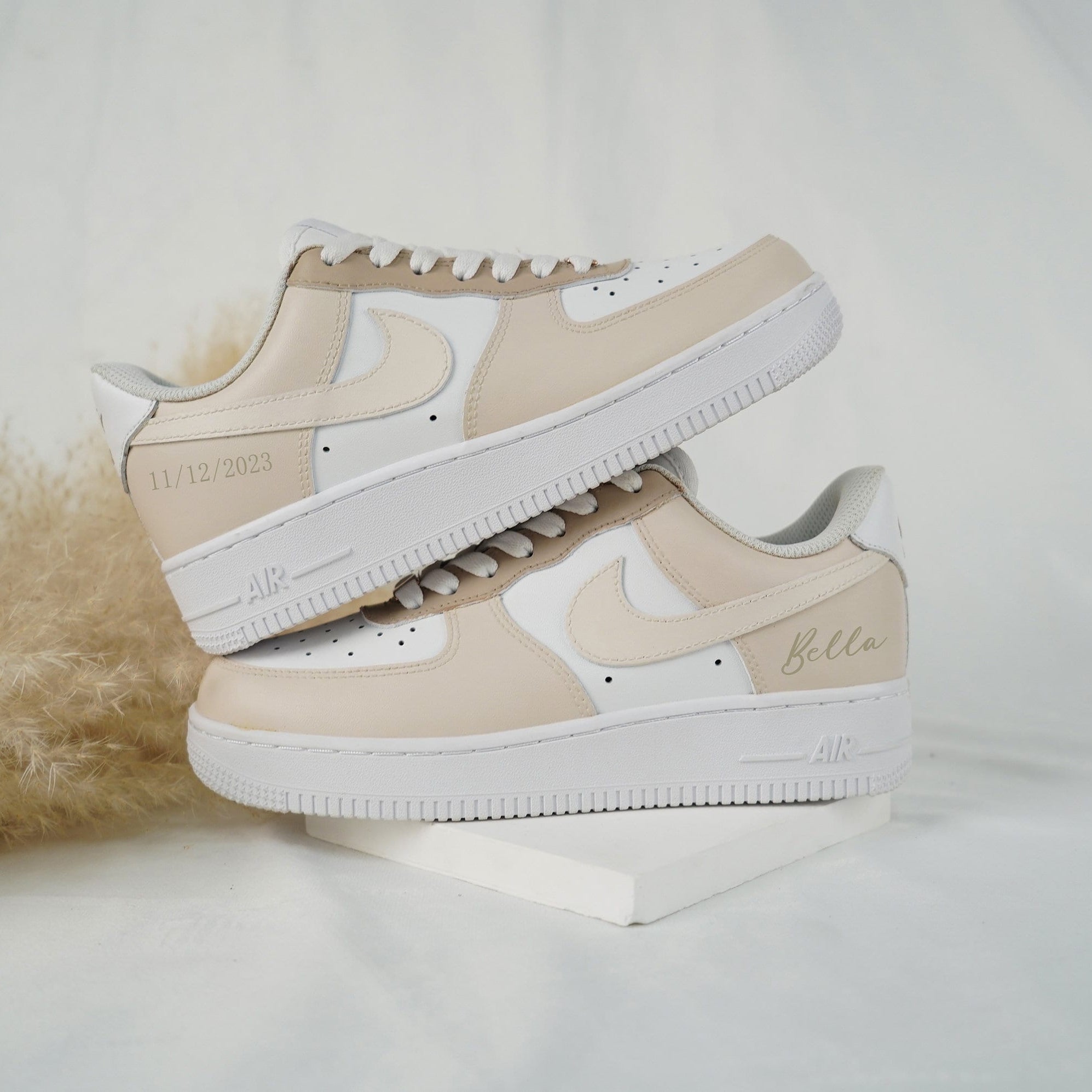 Beige Air Force 1s Custom Shoes Sneakers-shecustomize