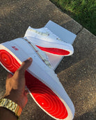 Custom Hand Painted Plaid Air Force 1 with Red Sole-shecustomize