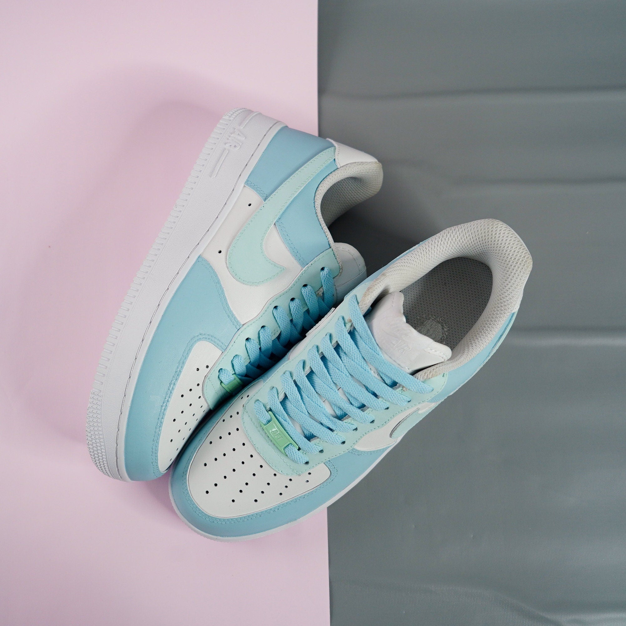 Blue Air Force 1s Custom Shoes Sneakers-shecustomize