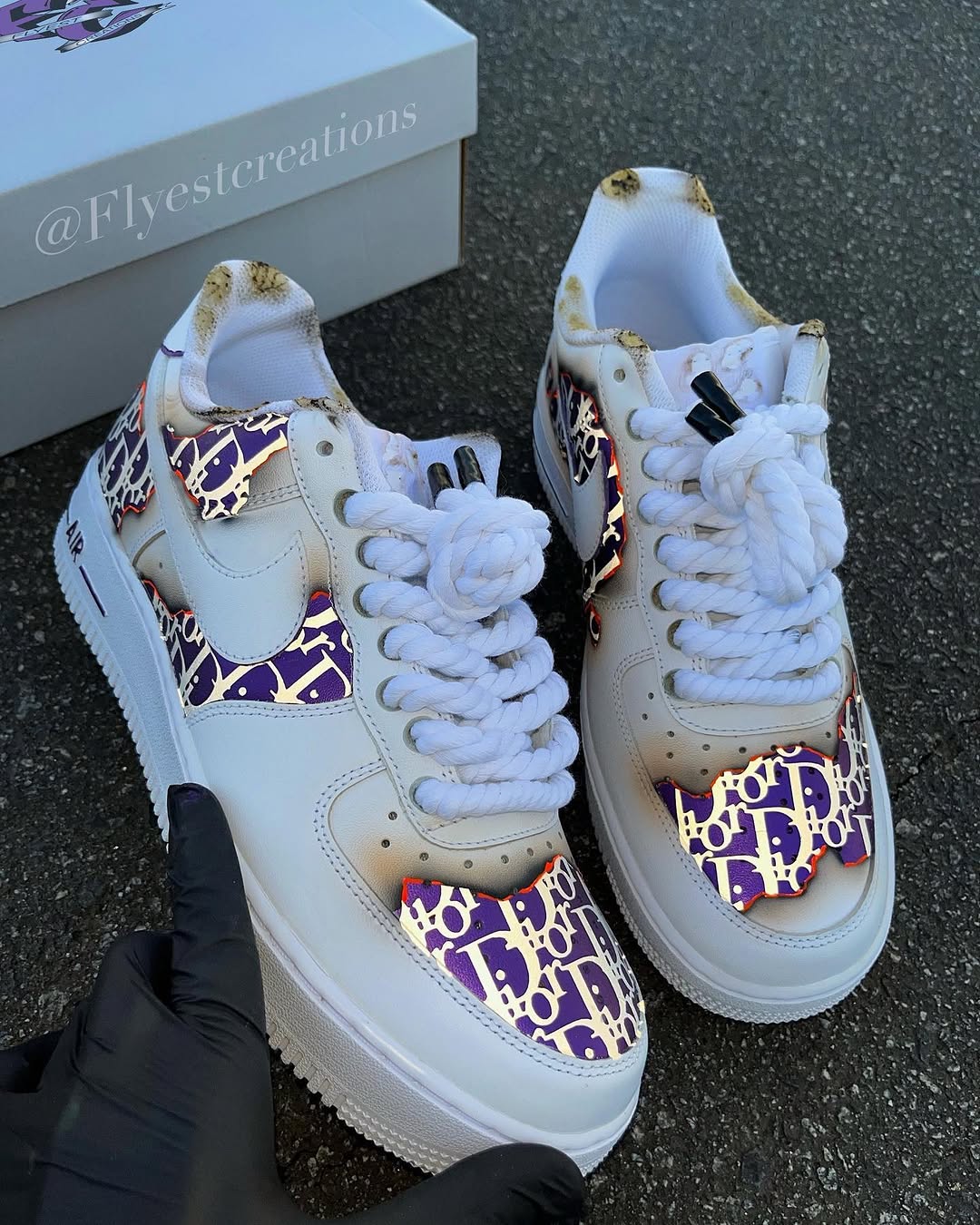 Hand Painted Purple Custom Air Force 1 Sneakers-shecustomize