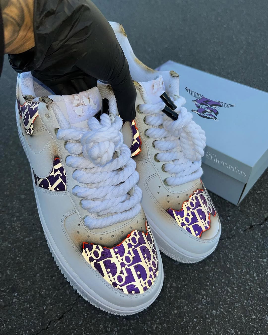 Hand Painted Purple Custom Air Force 1 Sneakers-shecustomize
