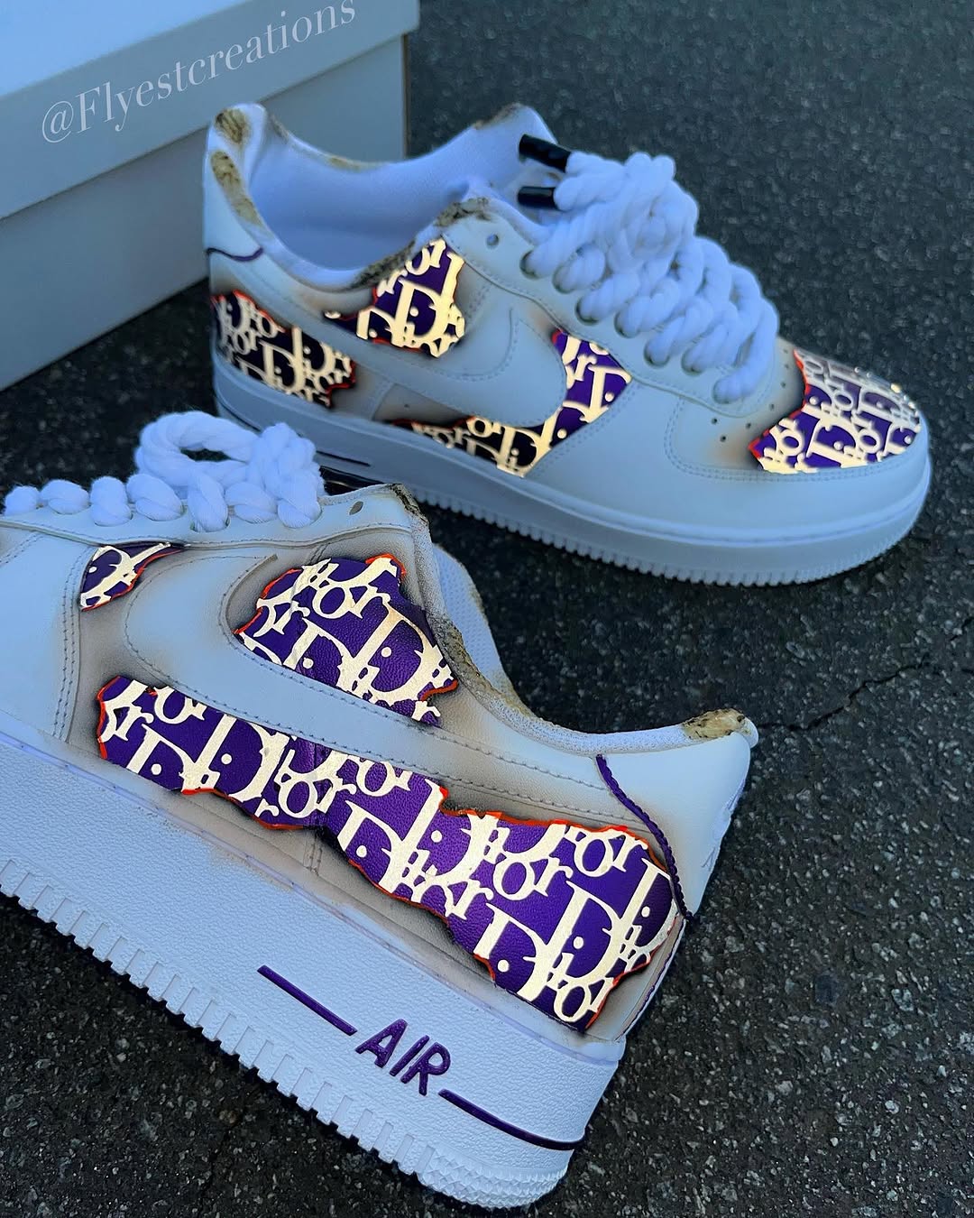 Hand Painted Purple Custom Air Force 1 Sneakers-shecustomize