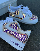 Hand Painted Purple Custom Air Force 1 Sneakers-shecustomize