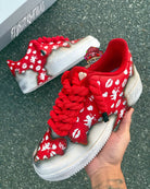 Hand Painted Custom Air Force 1 Red Cupid Sneakers-shecustomize